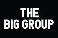White, bold, uppercase text reads "THE BIG GROUP" centred on a solid black background.